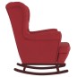 vidaXL Silla mecedora con patas de madera de caucho terciopelo rojo vidaXL Silla mecedora con patas de madera de caucho terciopelo rojo