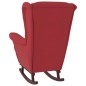 vidaXL Silla mecedora con patas de madera de caucho terciopelo rojo vidaXL Silla mecedora con patas de madera de caucho terciopelo rojo