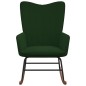 vidaXL Silla mecedora de terciopelo verde oscuro vidaXL Silla mecedora de terciopelo verde oscuro
