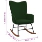vidaXL Silla mecedora de terciopelo verde oscuro vidaXL Silla mecedora de terciopelo verde oscuro