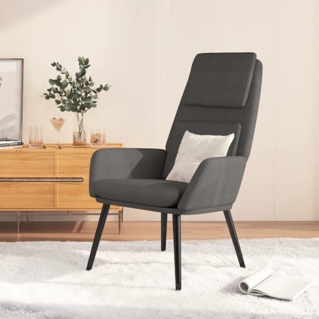 vidaXL Sillón de relax de tela gris oscuro