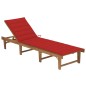 vidaXL Tumbona plegable con cojín madera maciza de acacia vidaXL Tumbona plegable con cojín madera maciza de acacia