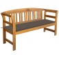 vidaXL Banco de jardín con cojín madera maciza de acacia 157 cm vidaXL Banco de jardín con cojín madera maciza de acacia 157 cm