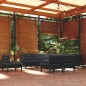 vidaXL Muebles de jardín 10 pzas y cojines negro madera maciza de pino vidaXL Muebles de jardín 10 pzas y cojines negro madera maciza de pino