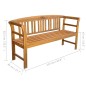 vidaXL Banco de jardín con cojín madera maciza de acacia 157 cm vidaXL Banco de jardín con cojín madera maciza de acacia 157 cm