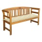 vidaXL Banco de jardín con cojín madera maciza de acacia 157 cm vidaXL Banco de jardín con cojín madera maciza de acacia 157 cm