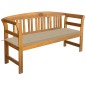 vidaXL Banco de jardín con cojín madera maciza de acacia 157 cm vidaXL Banco de jardín con cojín madera maciza de acacia 157 cm