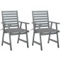 vidaXL Sillas de comedor jardín 2 uds madera maciza acacia con cojines vidaXL Sillas de comedor jardín 2 uds madera maciza acacia con cojines