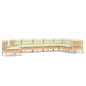 vidaXL Muebles de jardín 8 pzas y cojines madera maciza de pino crema vidaXL Muebles de jardín 8 pzas y cojines madera maciza de pino crema