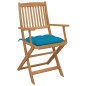 vidaXL Sillas de jardín plegables 4 uds y cojines madera maciza acacia vidaXL Sillas de jardín plegables 4 uds y cojines madera maciza acacia