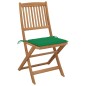 vidaXL Sillas de jardín plegables 4 uds y cojines madera maciza acacia