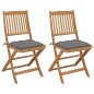 vidaXL Sillas de jardín plegables 2 uds y cojines madera maciza acacia vidaXL Sillas de jardín plegables 2 uds y cojines madera maciza acacia