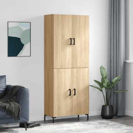 vidaXL Aparador alto madera contrachapada color roble 69,5x34x180 cm