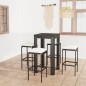 vidaXL Set muebles bar jardín 5 piezas y cojines ratán sintético negro