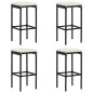 vidaXL Set muebles bar jardín 5 piezas y cojines ratán sintético negro