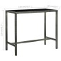 vidaXL Set muebles bar jardín 7 piezas y cojines ratán sintético gris