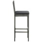 vidaXL Set muebles bar jardín 3 piezas y cojines ratán sintético gris vidaXL Set muebles bar jardín 3 piezas y cojines ratán sintético gris