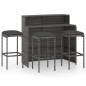 vidaXL Juego muebles de bar para jardín 4 piezas y cojines gris vidaXL Juego muebles de bar para jardín 4 piezas y cojines gris