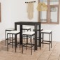 vidaXL Set muebles bar jardín 7 piezas y cojines ratán sintético negro vidaXL Set muebles bar jardín 7 piezas y cojines ratán sintético negro