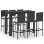 vidaXL Set muebles bar jardín 7 piezas ratán sintético y cojines crema vidaXL Set muebles bar jardín 7 piezas ratán sintético y cojines crema