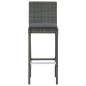 vidaXL Juego muebles de bar para jardín 3 piezas y cojines gris vidaXL Juego muebles de bar para jardín 3 piezas y cojines gris