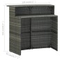 vidaXL Juego muebles de bar para jardín 3 piezas y cojines gris vidaXL Juego muebles de bar para jardín 3 piezas y cojines gris
