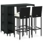 vidaXL Set de bar para jardín 5 pzas y cojines ratán sintético negro vidaXL Set de bar para jardín 5 pzas y cojines ratán sintético negro