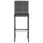 vidaXL Set de muebles de bar de jardín 5 pzas y cojines ratán PE gris vidaXL Set de muebles de bar de jardín 5 pzas y cojines ratán PE gris
