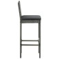 vidaXL Set de muebles de bar de jardín 5 pzas y cojines ratán PE gris vidaXL Set de muebles de bar de jardín 5 pzas y cojines ratán PE gris