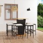 vidaXL Set de muebles de bar de jardín 9 pzas y cojines ratán PE negro vidaXL Set de muebles de bar de jardín 9 pzas y cojines ratán PE negro