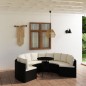 vidaXL Set de sofás de jardín 7 piezas y cojines ratán sintético negro vidaXL Set de sofás de jardín 7 piezas y cojines ratán sintético negro