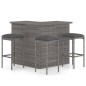 vidaXL Set de bar para jardín 4 piezas y cojines ratán sintético gris vidaXL Set de bar para jardín 4 piezas y cojines ratán sintético gris