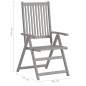 vidaXL Sillas de jardín reclinables 6 uds madera maciza acacia cojines