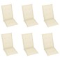 vidaXL Sillas de jardín 6 uds madera maciza teca cojines color crema vidaXL Sillas de jardín 6 uds madera maciza teca cojines color crema