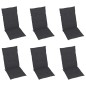 vidaXL Sillas de jardín 6 uds madera de teca cojines gris antracita