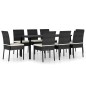 vidaXL Conjunto de comedor de jardín 9 piezas ratán sintético negro vidaXL Conjunto de comedor de jardín 9 piezas ratán sintético negro