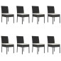 vidaXL Conjunto de comedor de jardín 9 piezas ratán sintético negro vidaXL Conjunto de comedor de jardín 9 piezas ratán sintético negro