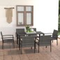 vidaXL Juego de comedor para jardín 7 piezas ratán sintético gris vidaXL Juego de comedor para jardín 7 piezas ratán sintético gris
