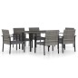 vidaXL Juego de comedor para jardín 7 piezas ratán sintético gris vidaXL Juego de comedor para jardín 7 piezas ratán sintético gris
