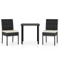 vidaXL Conjunto de comedor de jardín 3 piezas ratán sintético negro vidaXL Conjunto de comedor de jardín 3 piezas ratán sintético negro
