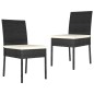 vidaXL Conjunto de comedor de jardín 3 piezas ratán sintético negro vidaXL Conjunto de comedor de jardín 3 piezas ratán sintético negro