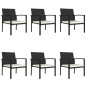 vidaXL Conjunto de comedor de jardín 7 piezas ratán sintético negro vidaXL Conjunto de comedor de jardín 7 piezas ratán sintético negro
