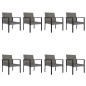 vidaXL Juego de comedor para jardín 9 piezas ratán sintético gris vidaXL Juego de comedor para jardín 9 piezas ratán sintético gris