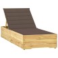 vidaXL Tumbona con cojín gris taupé madera de pino impregnada vidaXL Tumbona con cojín gris taupé madera de pino impregnada