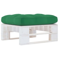 vidaXL Otomana de jardín de palets madera de pino impregnada blanca