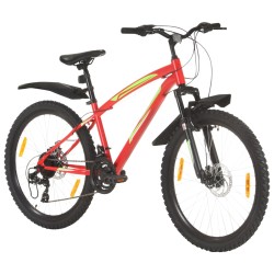 vidaXL Bicicleta de montaña 21 velocidades rueda 26 pulgadas 42cm rojo