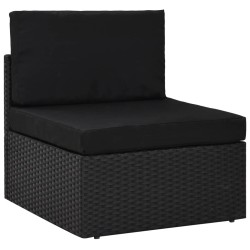 vidaXL Set de muebles de jardín 9 pzas ratán sintético y cojines negro