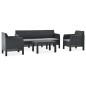 vidaXL Set de muebles de jardín 4 piezas cojines PP ratán gris antracita vidaXL Set de muebles de jardín 4 piezas cojines PP ratán gris antracita