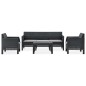 vidaXL Set de muebles de jardín 4 piezas cojines PP ratán gris antracita vidaXL Set de muebles de jardín 4 piezas cojines PP ratán gris antracita