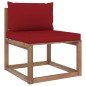 vidaXL Set de jardín palets 5 pzas con cojines madera pino impregnada vidaXL Set de jardín palets 5 pzas con cojines madera pino impregnada